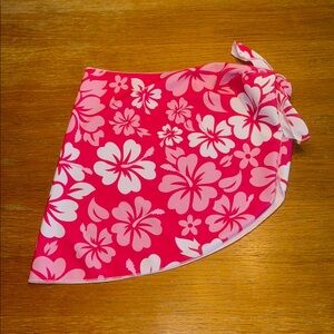 SHEIN Pink and White Floral Swim Coverup